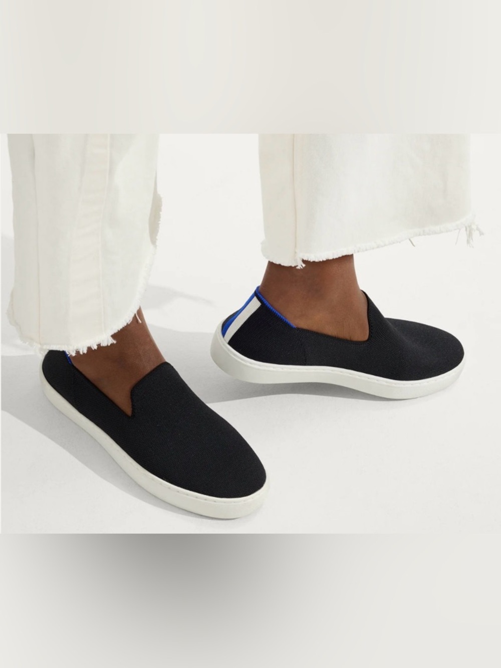 Rothy’s The Original Slip On Sneaker In Black Solid Women’s Size 8.5